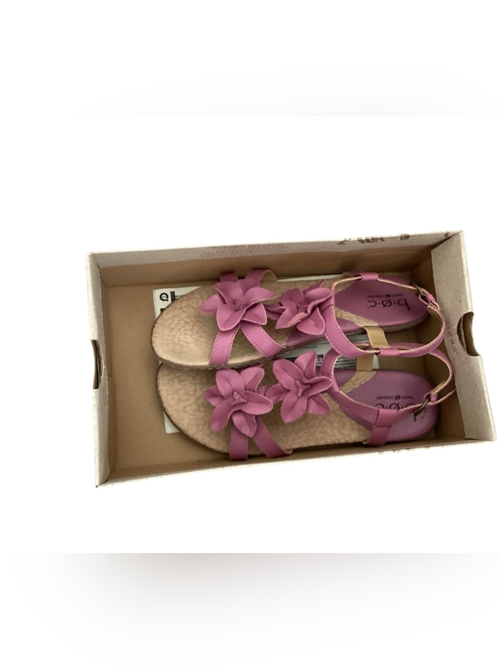 b.o.c. Pink Floral T-Strap Sandals